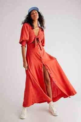 chinese dress ladies Free People Women's Red & Gray Floral Print Button Down Long Sleeve Dr   SAVOUR Clothing