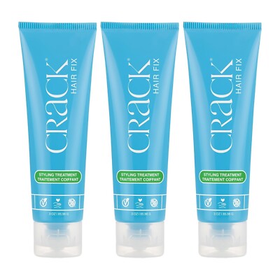 Crack HAIR FIX Styling Treatment - Multi-Tasking, 3 Ounce (Pack of 3) 