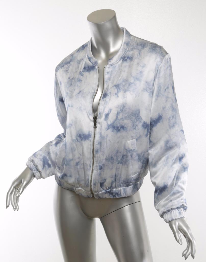Bomber En Soie 100% PAIGE X Rosie HW - Taille M, Tie-dye Bleu Ciel, Neuf Avec étiquettes