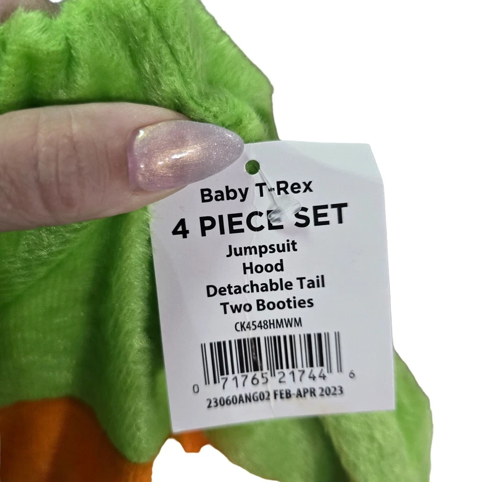 Bebé T-Rex Conjunto de 4 Piezas Mono Capucha Desmontable Cola Botines 12-18 Meses Foto 3 de 4