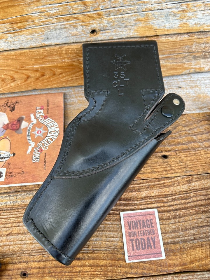 Tex Shoemaker Black Basket Leather 35 Border Holster For 4" Colt Python ...