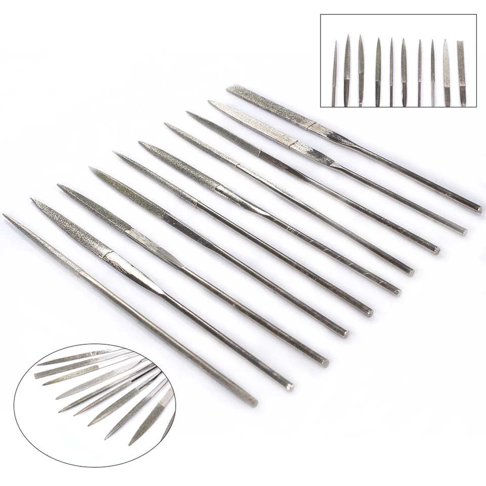 10Pc 140mm Diamond Needle File Set Jeweler Tool Ceramic File Repair Carving Tool - Image 2 of 4