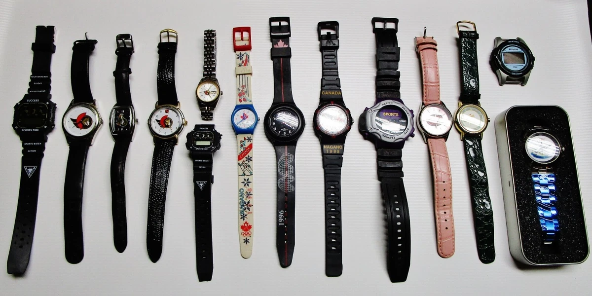 Vintage 14 Sports Watches NEWCASTLE UNITED Ottawa Senators Untested