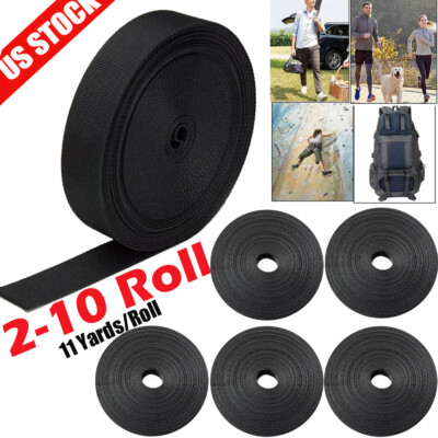 Wholesale Lot: 10 Yards Of 1-Inch Wide Black Nylon Heavy-Duty Webbing Strap – Perfect For DIY, Crafting, & Repair Projects (Made In USA)