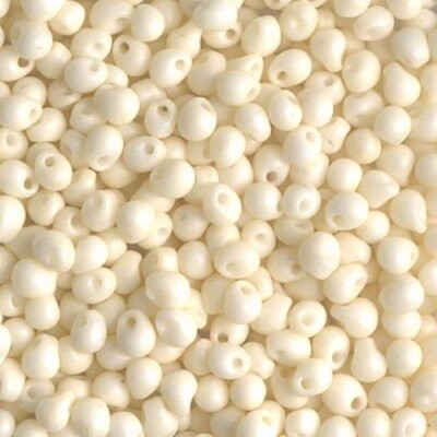 DP-2021, Matte OPAQUE CREAM, 10g,  3.4mm drop/fringe beads, (db-64)