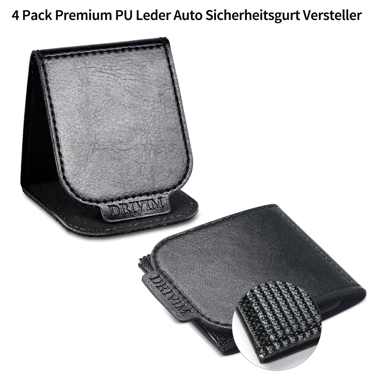 4 Stück Sicherheitsgurt Clip Leder - Gurtversteller Auto