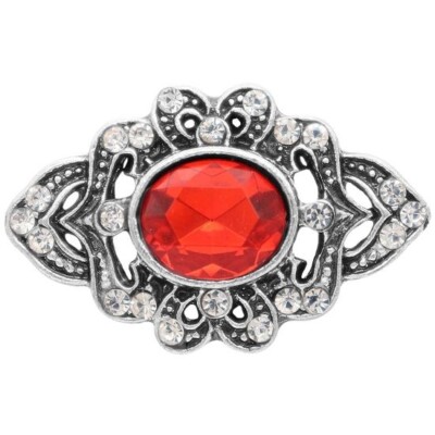 Snap Jewelry Antique Red Oval Rhinestone XL18-20mm Fits Ginger Charm Accessory
