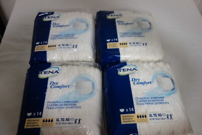 4 Packs TENA Dry Comfort Protective Incontinence Underwear Diapers Moderate XL