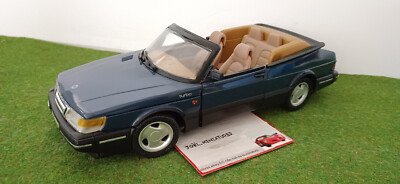 SAAB 900 TURBO CABRIOLET ouvert open bleu nuit 1/18 ANSON voiture
