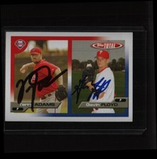 GAVIN FLOYD & TERRY ADAMS DUAL AUTOGRAPHED ROOKIE BASEBALL CARD. rookie card picture