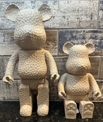 2 Bearbrick Creative Cartoon Resin Bear Simulation Sitting & Standing Set NEW