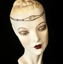 Delicate Antique Edwardian, 1920s Original Rhinestone, Paste,  Flapper Headband