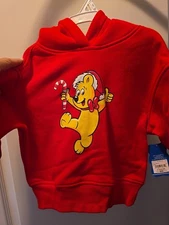 Haribo Gummy Bear Kids Hoodie –Red with Candy Cane Graphic Size 3T RETAIL 34.00
