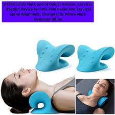 Blue Chiropractic Pillow: Neck and Shoulder Relaxer for Pain Recovery  Comfort