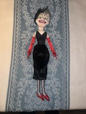 Disney Store 22" Cruella De Vil Plush Doll 101 Dalmatians Soft Toy No Fur Coat