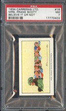 1934 CARRERAS BELIEVE IT OR NOT #16 MRS. FRANK SCOTTS CHILDREN PSA 7 *DS15642