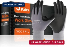 NEOTRIL Safety Work Gloves MicroFoam Nitrile Coated-3/6/12/36 Pairs,Breathable N