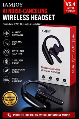 IAMJOY UF05 AI Noise Canceling Wireless Bluetooth Business Headset BT 5.4 USB-C