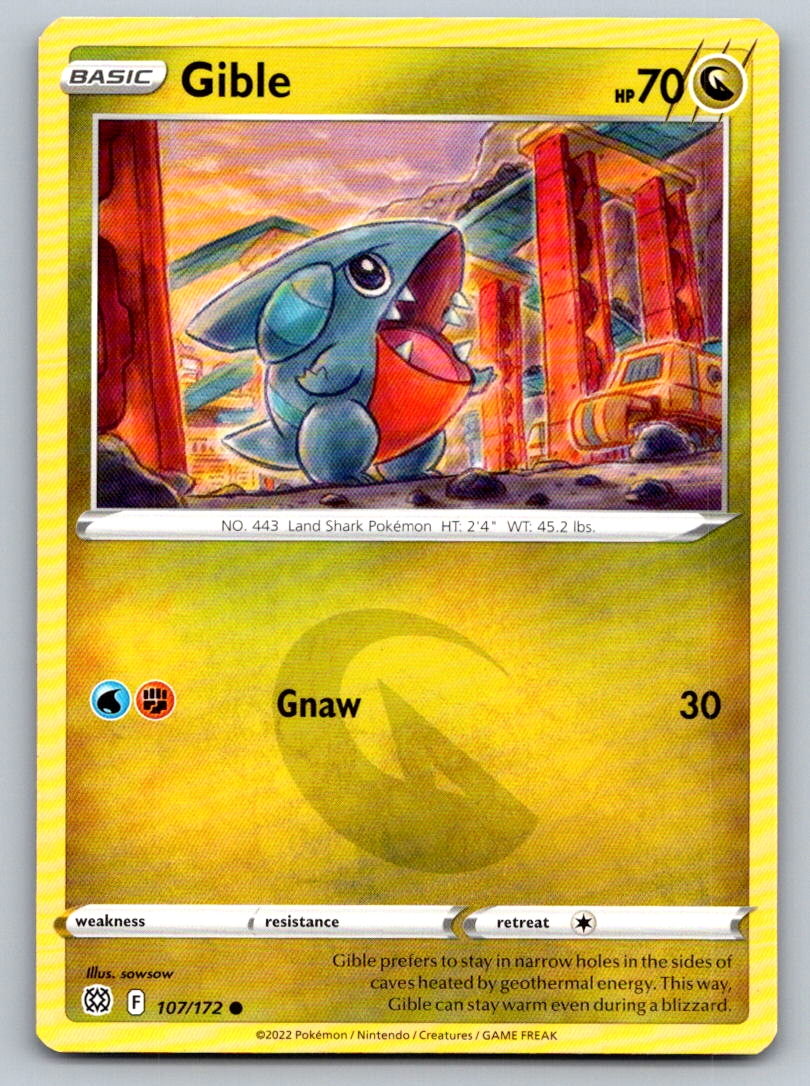Gible 107/172 Common SWSH09: Brilliant Stars Pokemon Near Mint