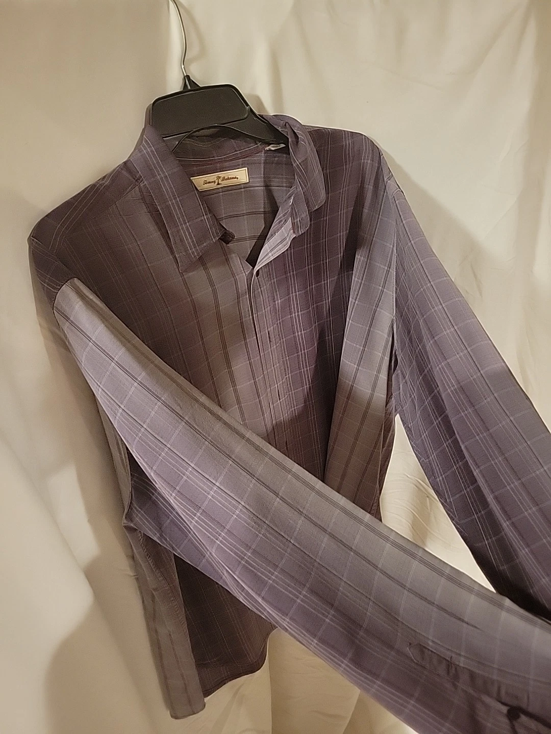Tommy Bahama Men's 100% Silk Long Sleeve Button-Up Purple Size XL