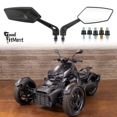 Paar Motorrad Spiegel Rückspiegel Rechts Links Schwarz Für Can AM Ryker ATV UTV