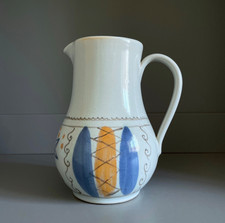 Buchan Pottery stoneware 2 pint jug pitcher, hand painted colourful abstract
