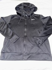 Nike Dri-FIT Full Zip Hoodie Jacket Black Women  s Medium Athletic Training