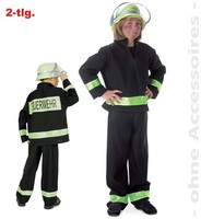 Fasching Feuerwehrmann Feuerwehr KostüM Schwarz 2-Tlg. Gr. 104