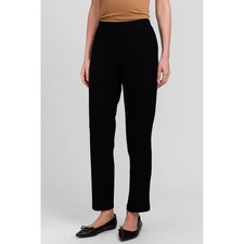 Eileen Fisher M Black Stretch Ponte Knit Straight Leg Pull On Pants Career