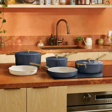 Our Place 8-piece Essentials Healthy Ceramic Nonstick Cookware Set - Blue