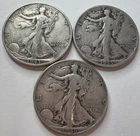 [Lot of 3] Walking Liberty Half Dollar - 1943-S 1935-S 1946-P - 90% Silver Coins