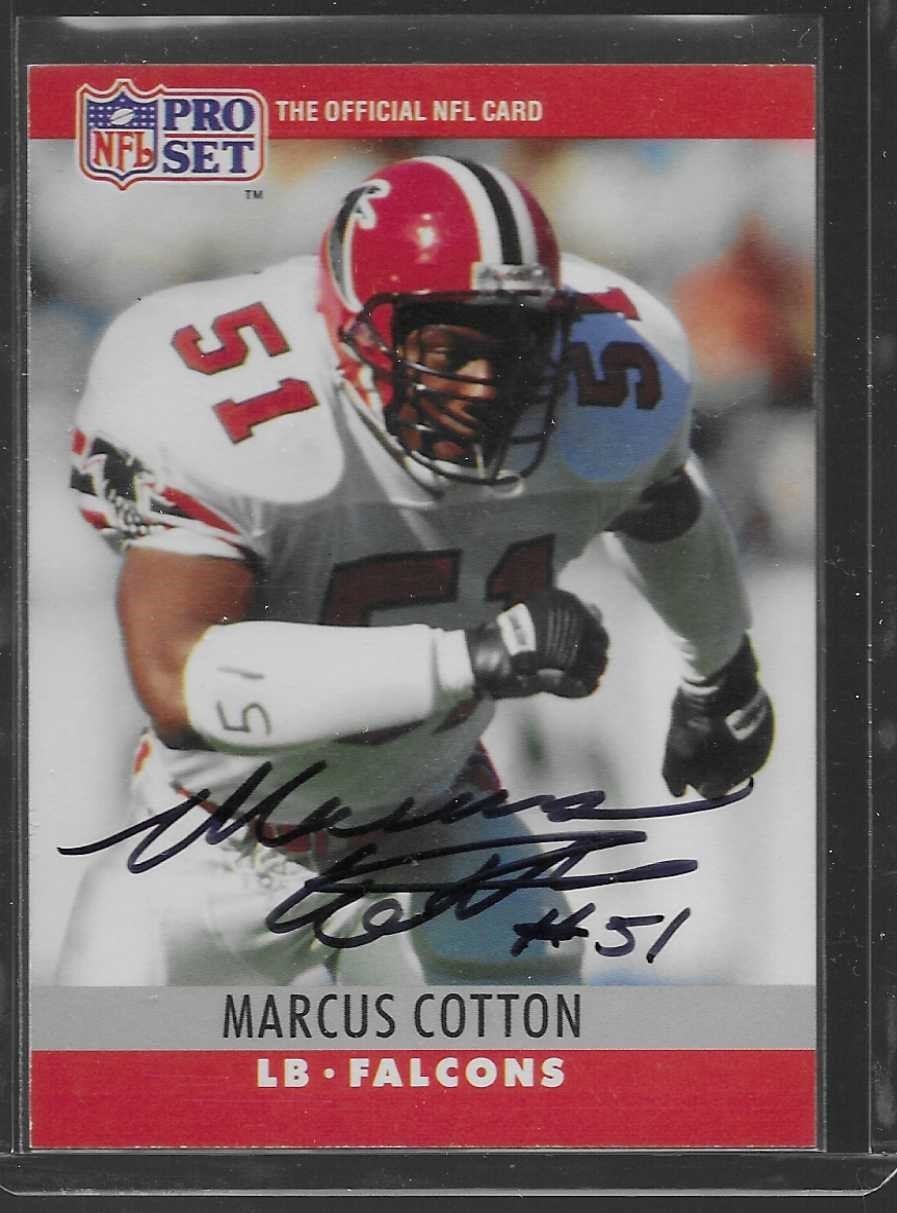 1990 Pro Set Marcus Cotton #33 Atlanta Falcons Signed Autographed Card