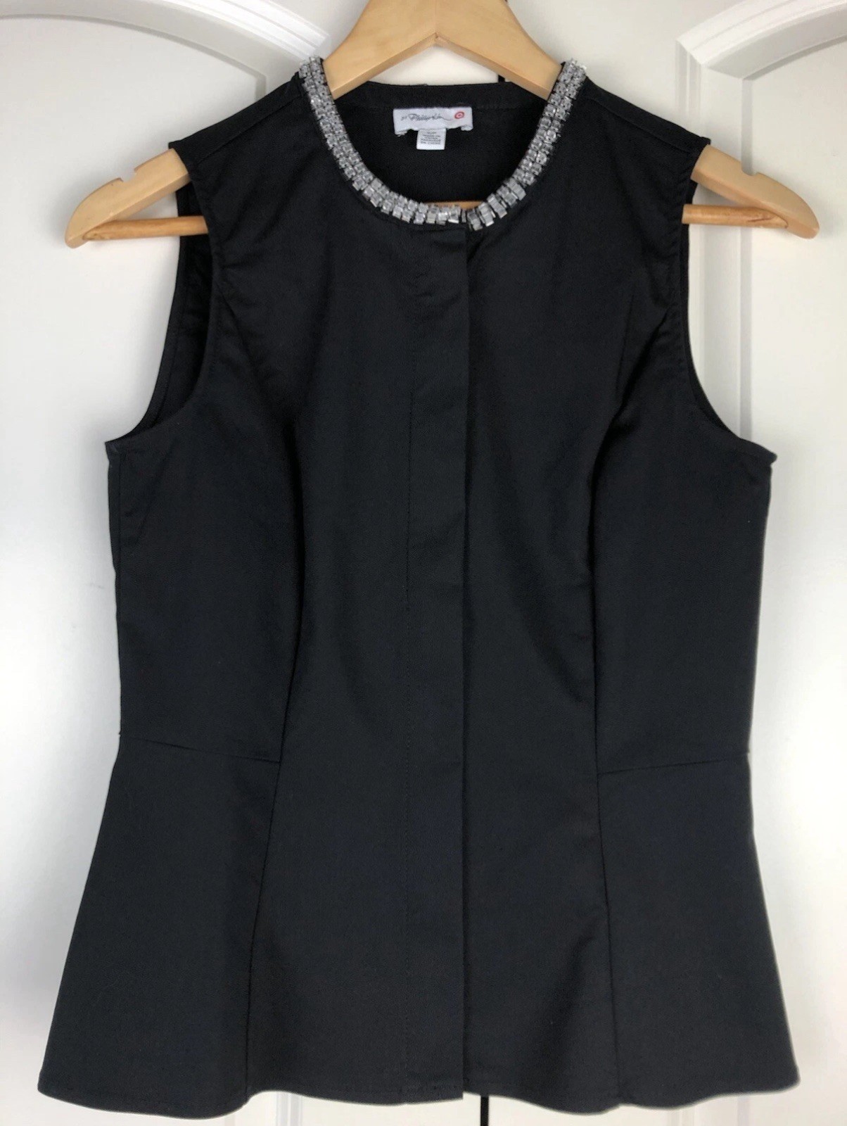 3.1 Phillip Lim Target Women's Black Sleeveless Zip Front Peplum Size Medium