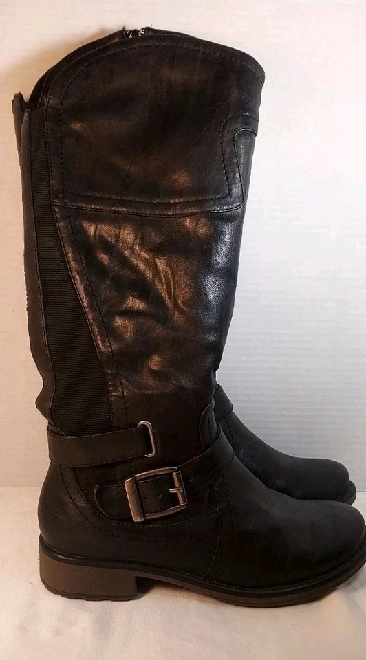Botas de montar Baretraps Abram negras de imitación de cuero para mujer zapatos 6,5 Foto 2 de 4