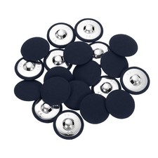20Pcs Fabric Cloth Covered Button 28mm 44L Metal Shank Buttons Navy Blue
