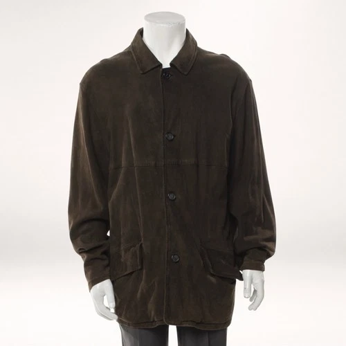 Vintage 90s Giorgio Armani Le Collezioni Brown Suede Leather Jacket Coat 44 video thumbnail