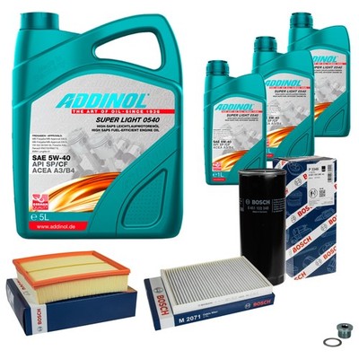 BOSCH Inspektionspaket 8L ADDINOL SUPER LIGHT 5W-40 für Audi A6 Avant 4B C5 S6