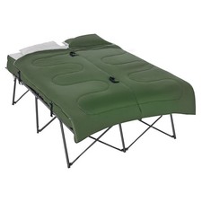 2-Person Collapsible Portable Camping Cot Bed Set with Sleeping Bag