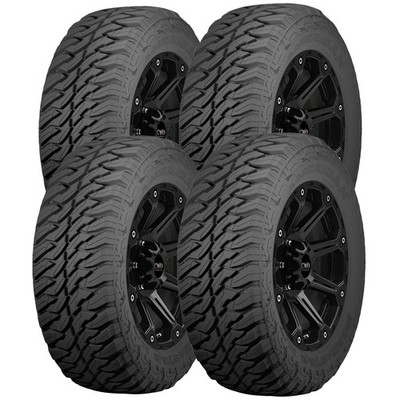 (QTY 4) 35x12.50R18LT American Road Star M/T 128Q Load F Black Wall Tires