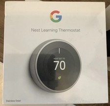 SIGILLATO Google Nest Termostato Apprendimento 3a Generazione T3007ES Acciaio Inox