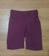 Old Navy Powersoft High Rise Biker Shorts Pockets 8” Inseam Women’s S Burgundy