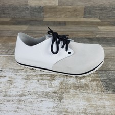 Scarpe da donna Birkenstock Maine taglia 9 - 9,5 bianche scamosciate verniciate stringate basse