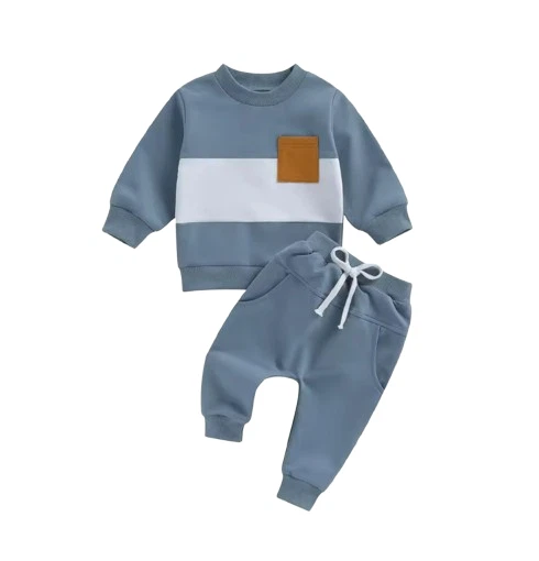 Baby Boy Blue Clothes Winter Outfits Long Sleeve Contrast Color Pullover
Opens in a new window or ta