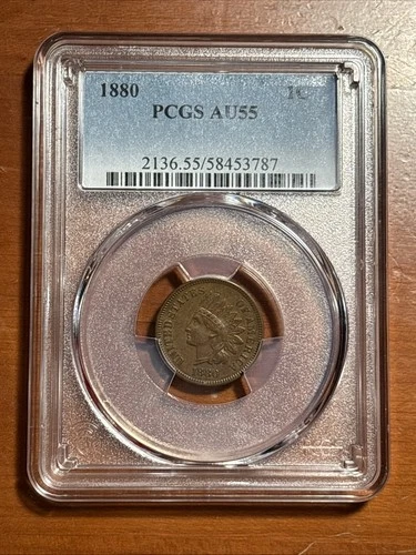 1880 1C Indian Head Cent - PCGS AU55 BN