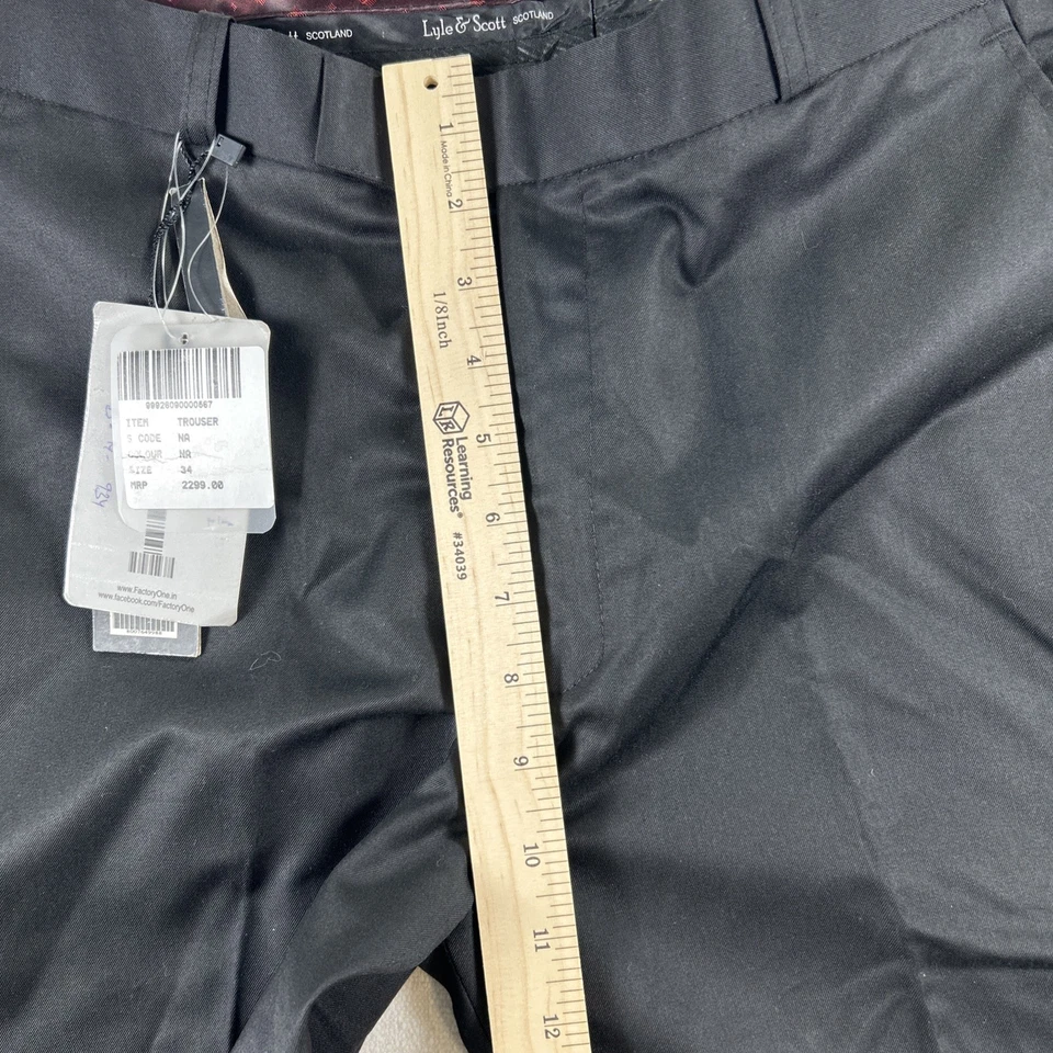 Pantalones de vestir Lyle & Scott Scotland negros para hombre talla 34 nuevos con etiquetas Foto 4 de 4
