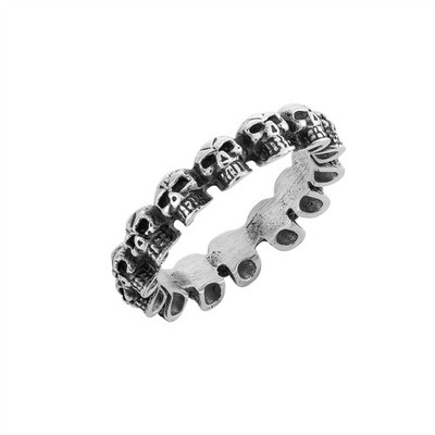 81stgeneration Skull Ring Sterling Silver Gothic Halloween Skeleton Stackable