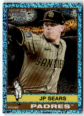 2025 Topps Heritage MLB Baseball No. 647 JP Sears Blue Speckle