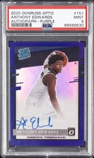 2020 PANINI DONRUSS OPTIC AUTO-PURPLE #151 ANTHONY EDWARDS PSA 9