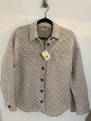 Faherty Epic Quilted Fleece Overshirt Shacket Oatmeal NWT Size Small NWT