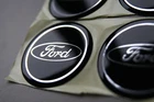 Nice Look FORD 60mm BLACK Alloy Wheel Center Cap Cover Logo Silicone Sticker Set